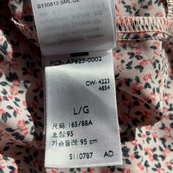 LEVIS San Francisco Pink Ditsy Floral Ruffle Crop Top Flutter Sleeve Large - Picture 11 of 11